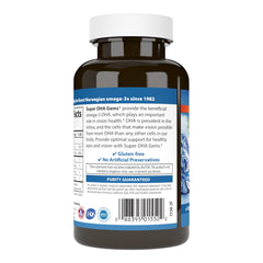 Carlson Super DHA Gems softgels closeup showing easy-to-take capsules