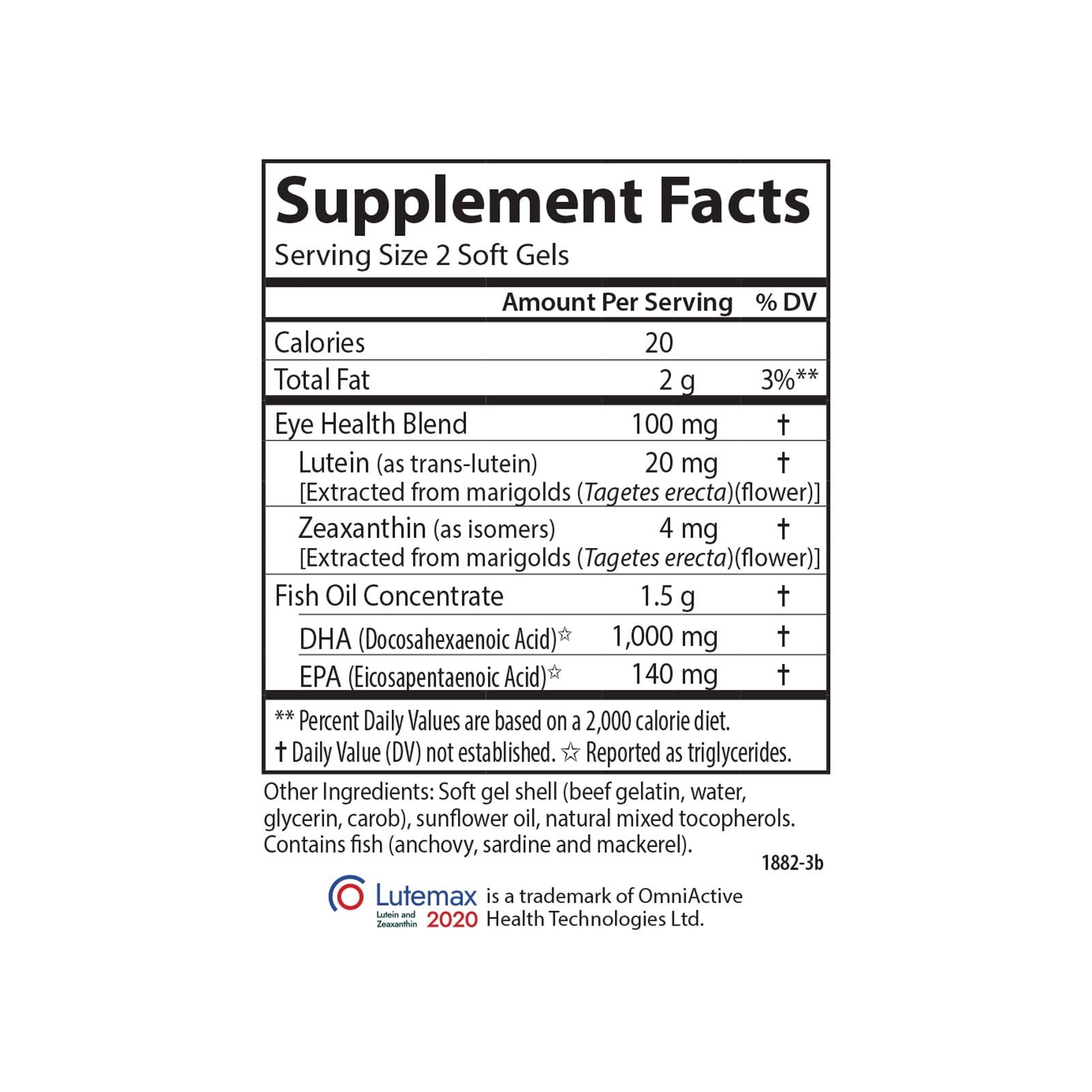 Front packaging of Carlson supplement highlighting freshness and potency.