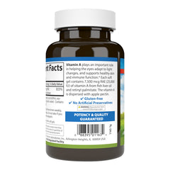 Carlson Vitamin A bottle with pour indicating 300-softgel supply