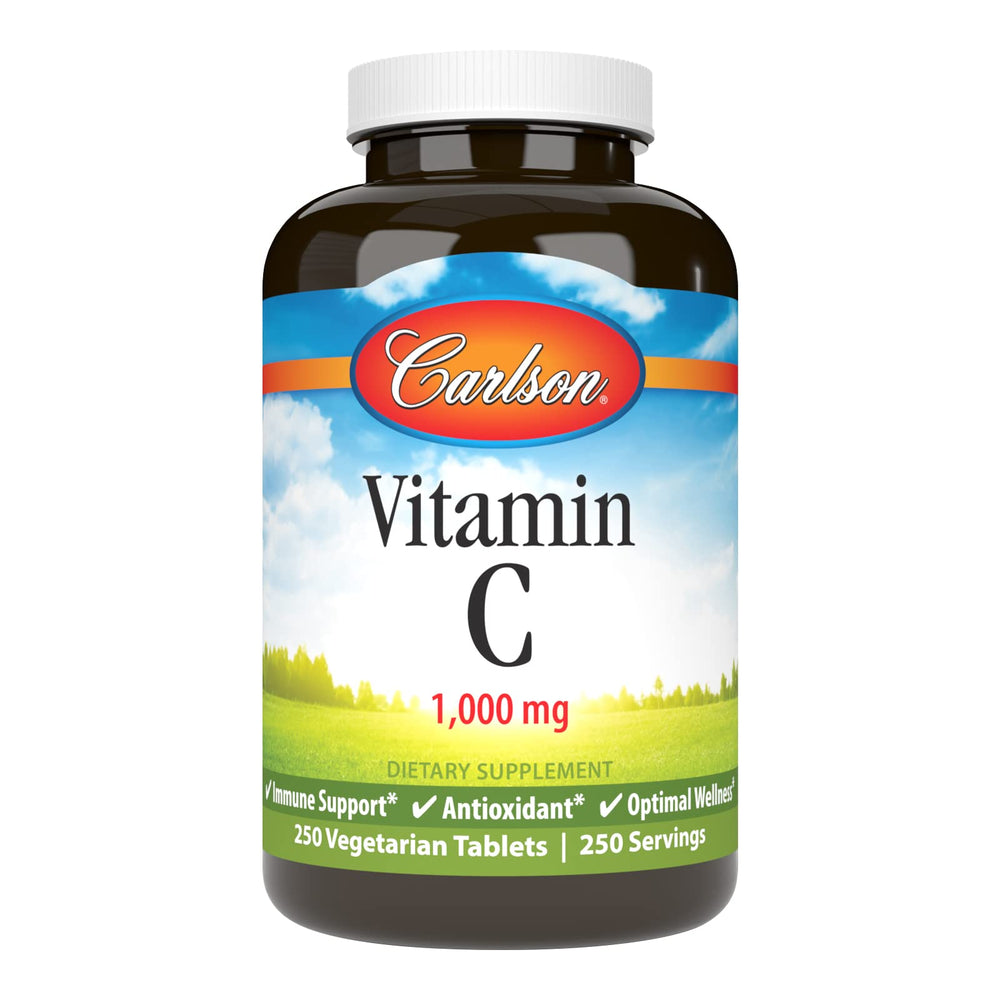 Carlson Vitamin C 1,000 mg bottle front showing packaging and trust