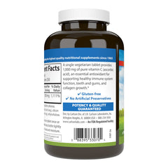 Carlson Vitamin C 1,000 mg bottle label emphasizes quality and purity