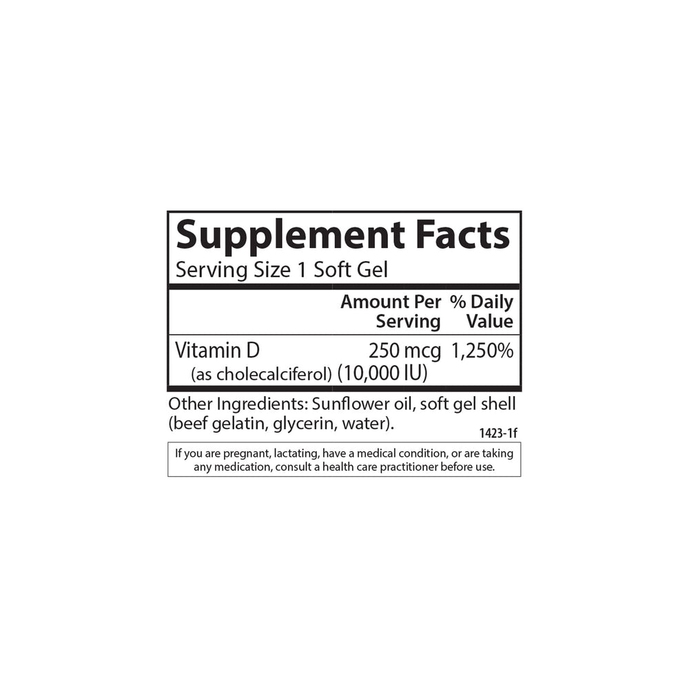 Carlson Vitamin D3 360-softgel pack ready for daily use.