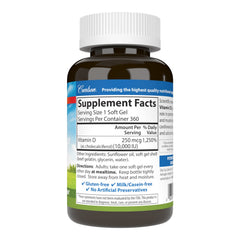 Carlson Vitamin D3 softgel closeup showing high-potency capsule.