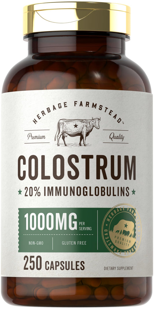 Carlyle Colostrum Capsules bottle for convenient daily supplementation.