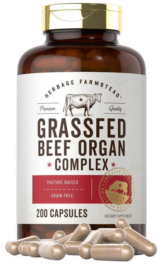 Carlyle Grass-Fed Beef Organ Complex bottle for daily organ nutrition.