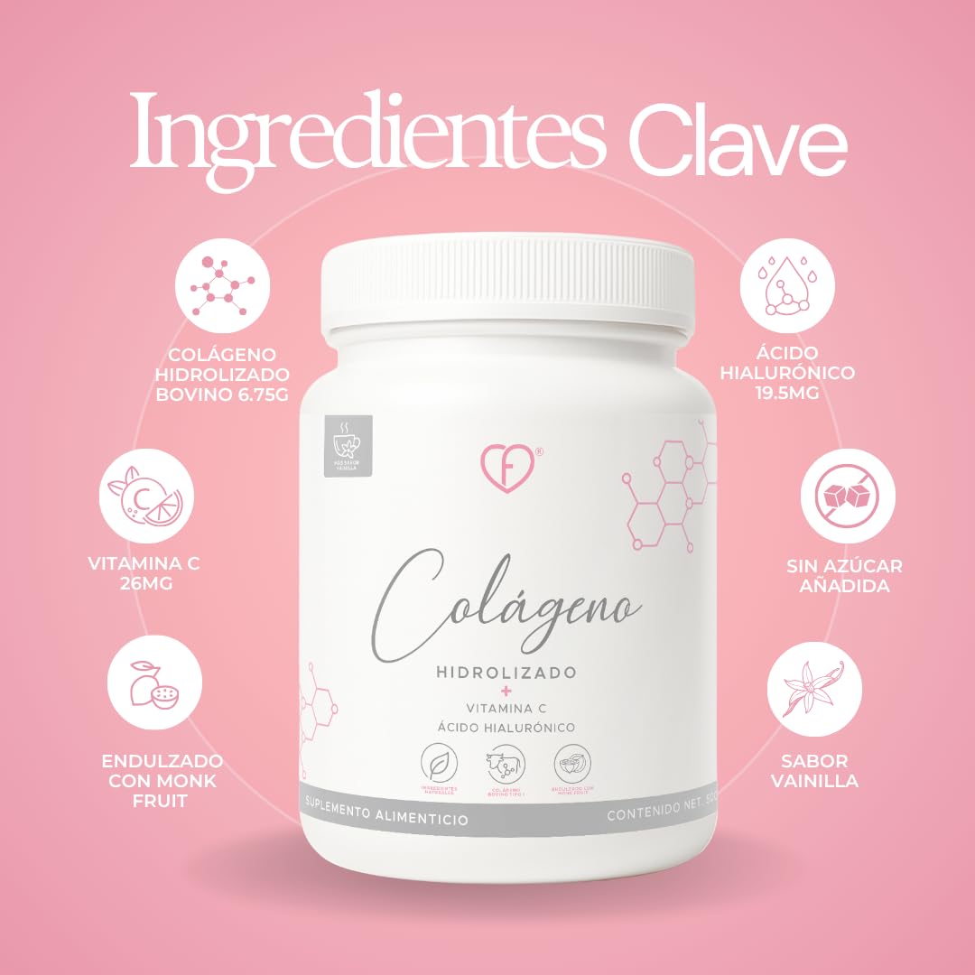 Caro FIT bottle close-up showing vitamin C and hyaluronic acid ingredients