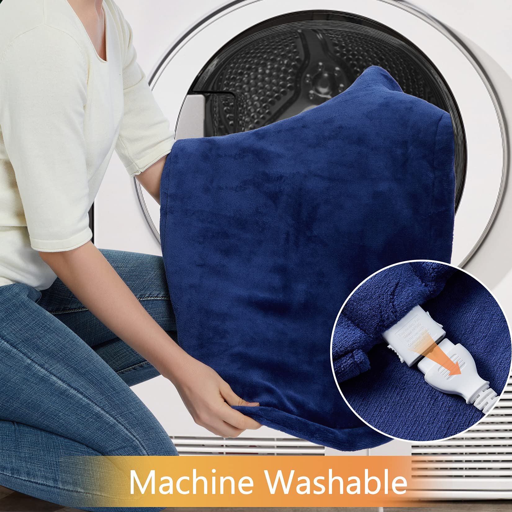 CAROMIO detachable controller makes cleaning easy with machine-washable fabric.