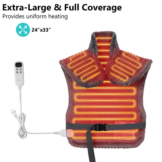 CAROMIO full-body wrap provides large-area warmth for muscle comfort.