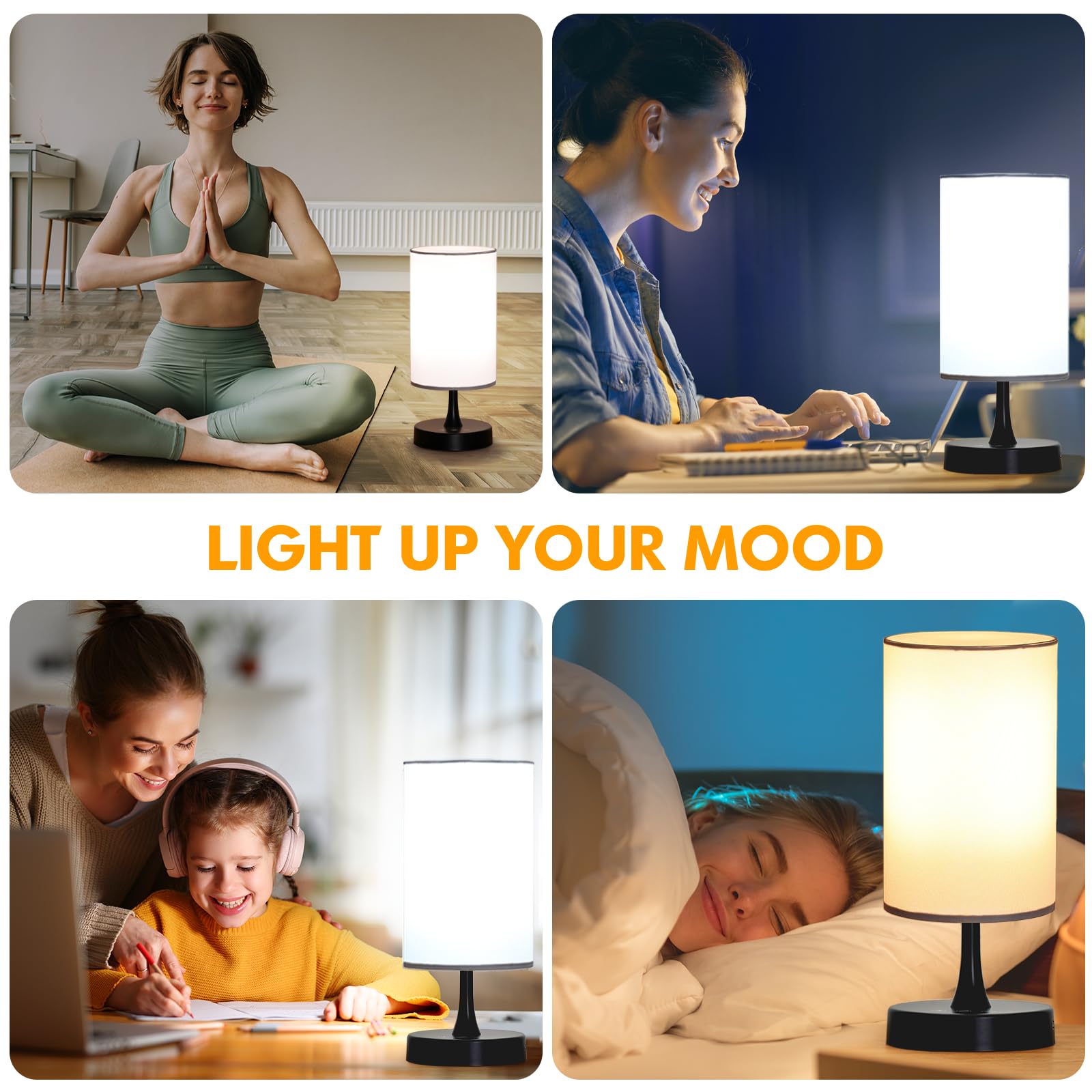 Caromolly lamp base and white shade close-up, minimal aesthetic