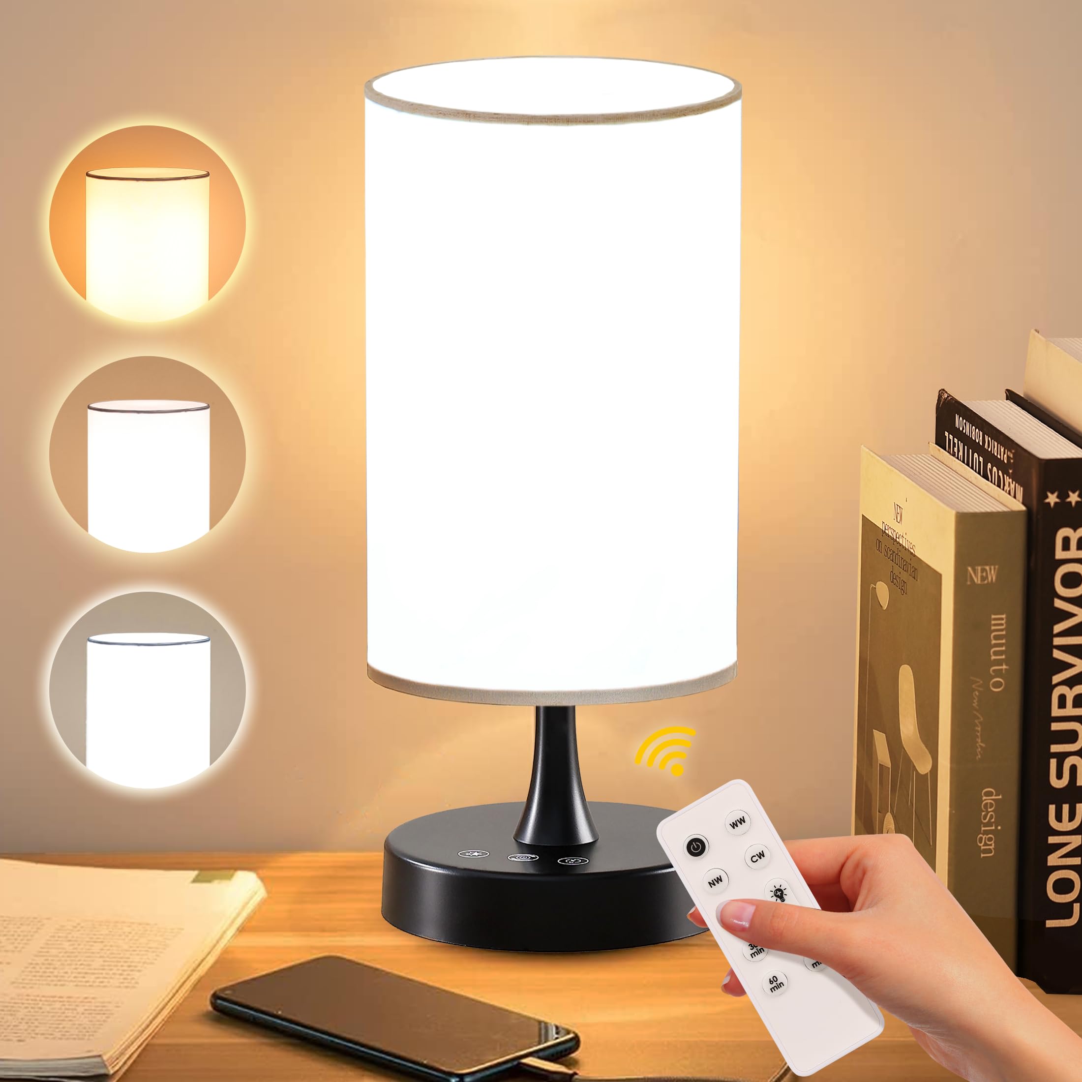 Caromolly Light Therapy Lamp front view showing compact design and shade