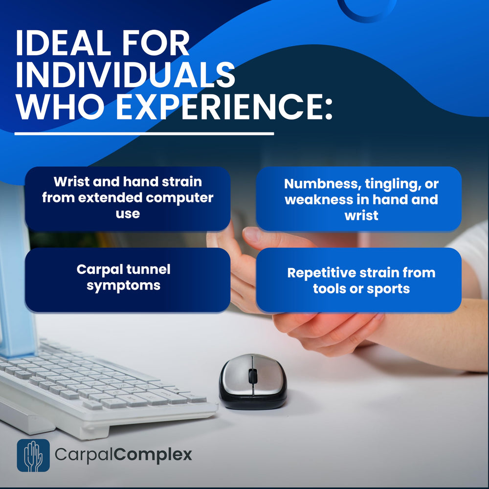 CarpalComplex bottle front showcases Alpha Lipoic Acid and B Complex ingredients for nerve health.