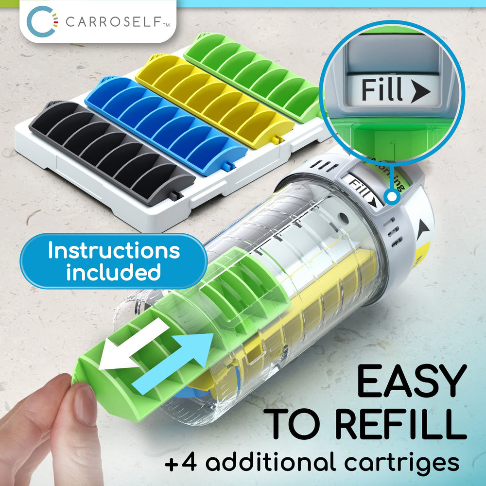 CARROSELF mobile app reminders help maintain dosing consistency.