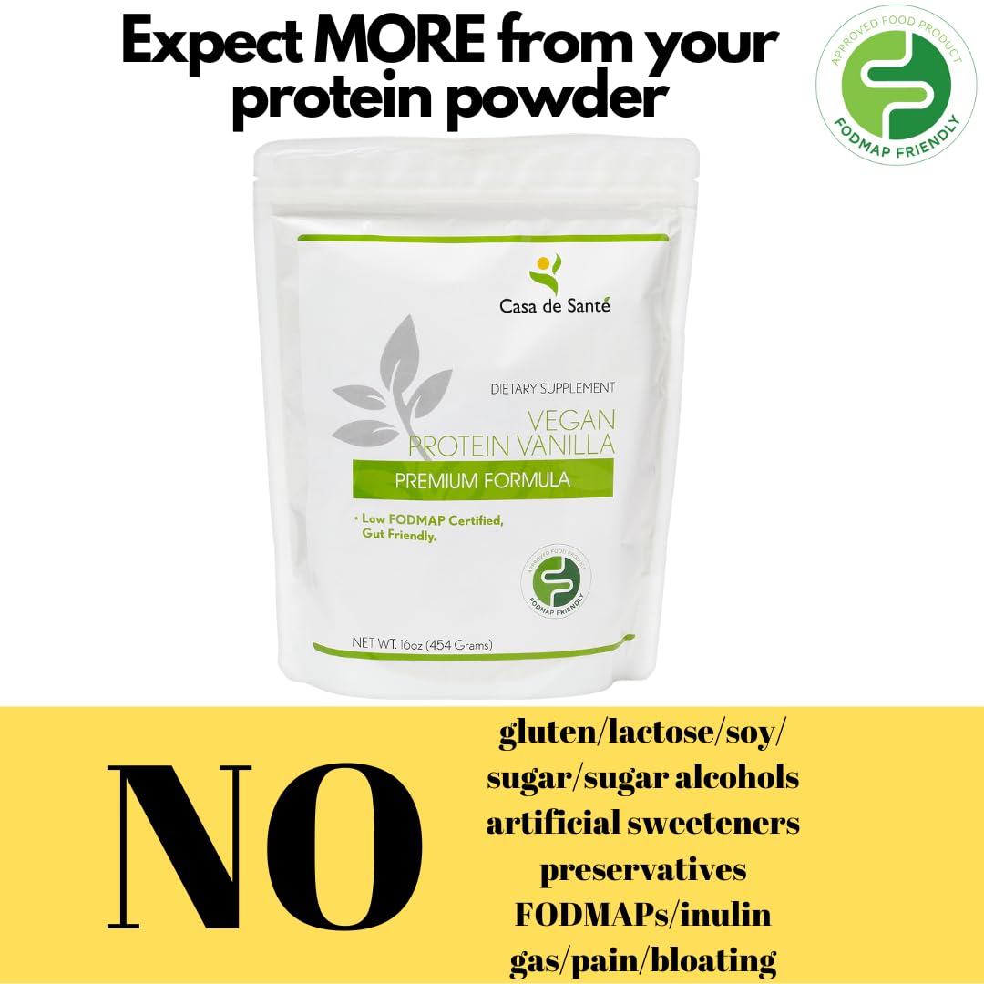 Casa de Sante digestive tolerance friendly protein powder on kitchen counter