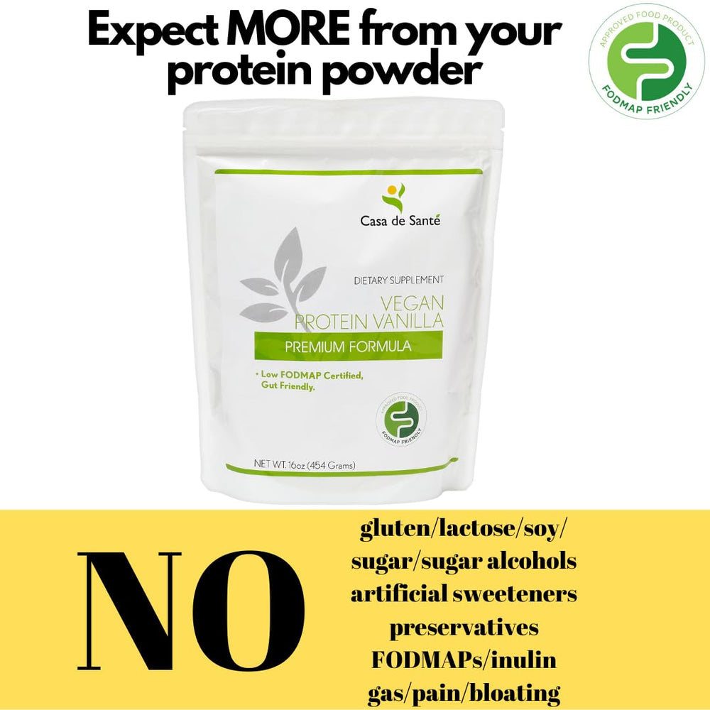 Casa de Sante digestive tolerance friendly protein powder on kitchen counter