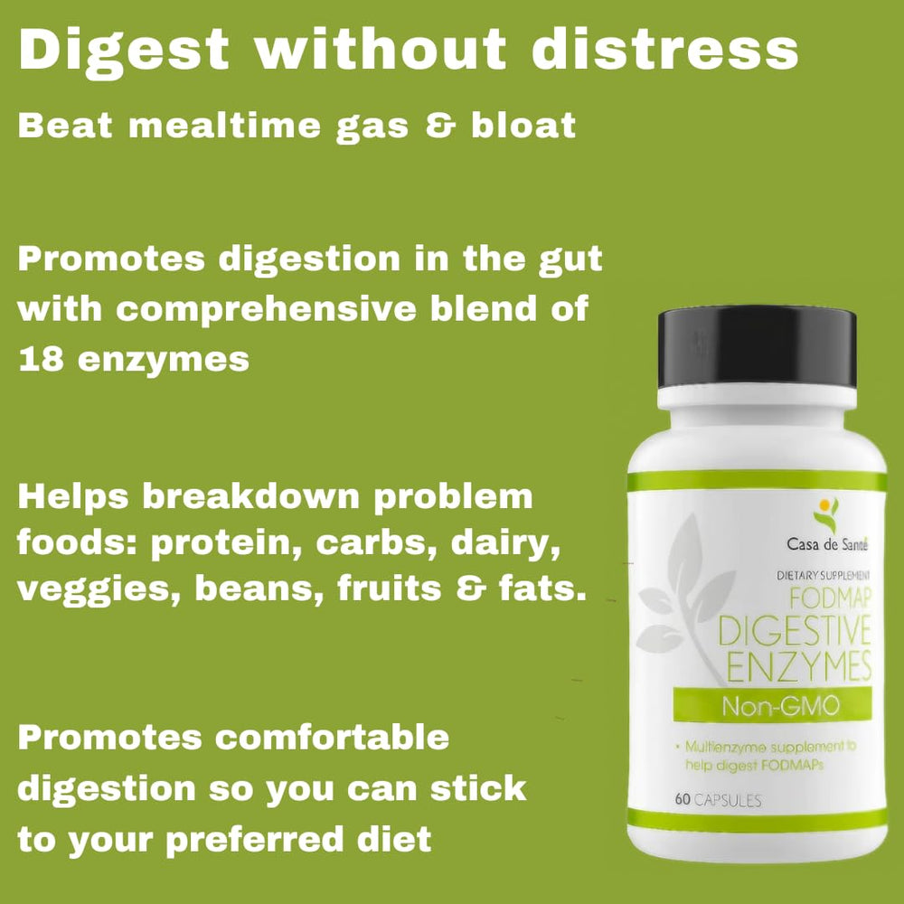 Casa de Sante lactase capsules designed to aid dairy digestion and lactose comfort.