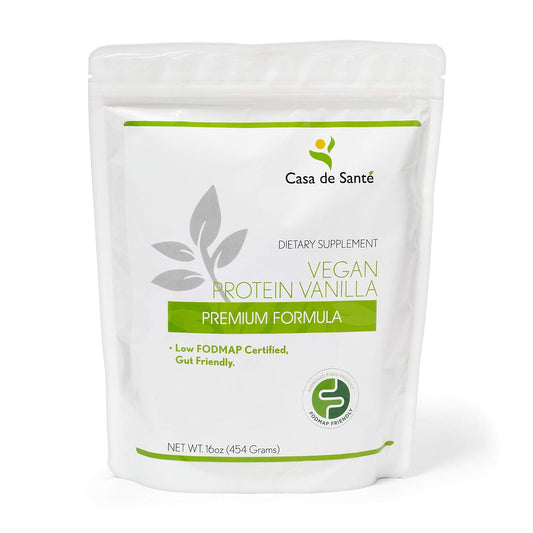 Casa de Sante Vanilla Protein Powder bottle for a creamy daily shake