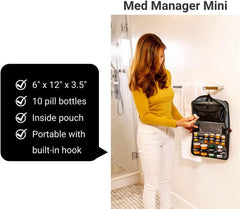 Case-It Med Manager built-in handle and shoulder strap enhance portability.