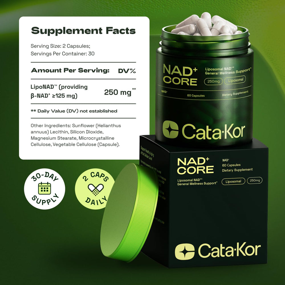 Cata-Kor NAD Core capsule seal close-up emphasizing product integrity