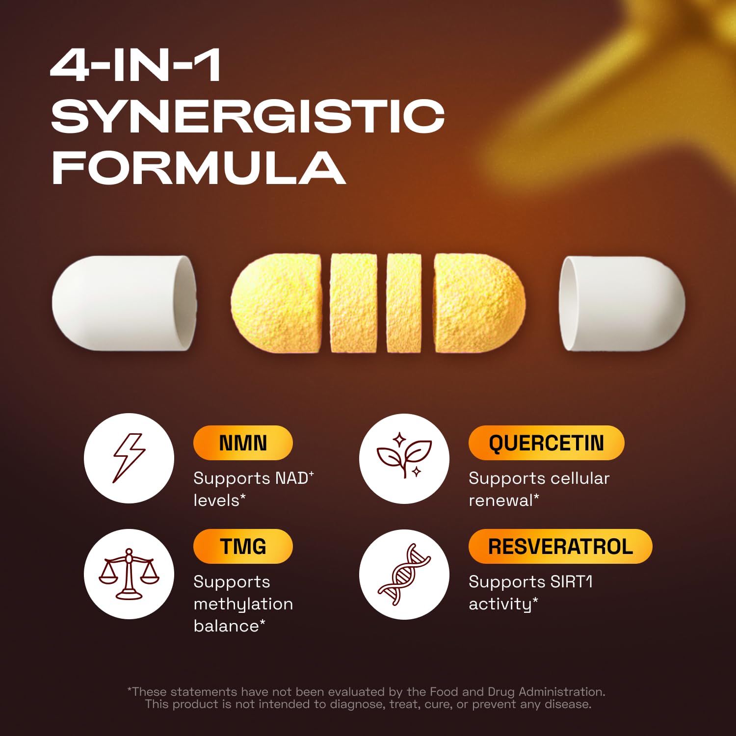 Cata-Kor NMN supplement label with certification and USA-made claim