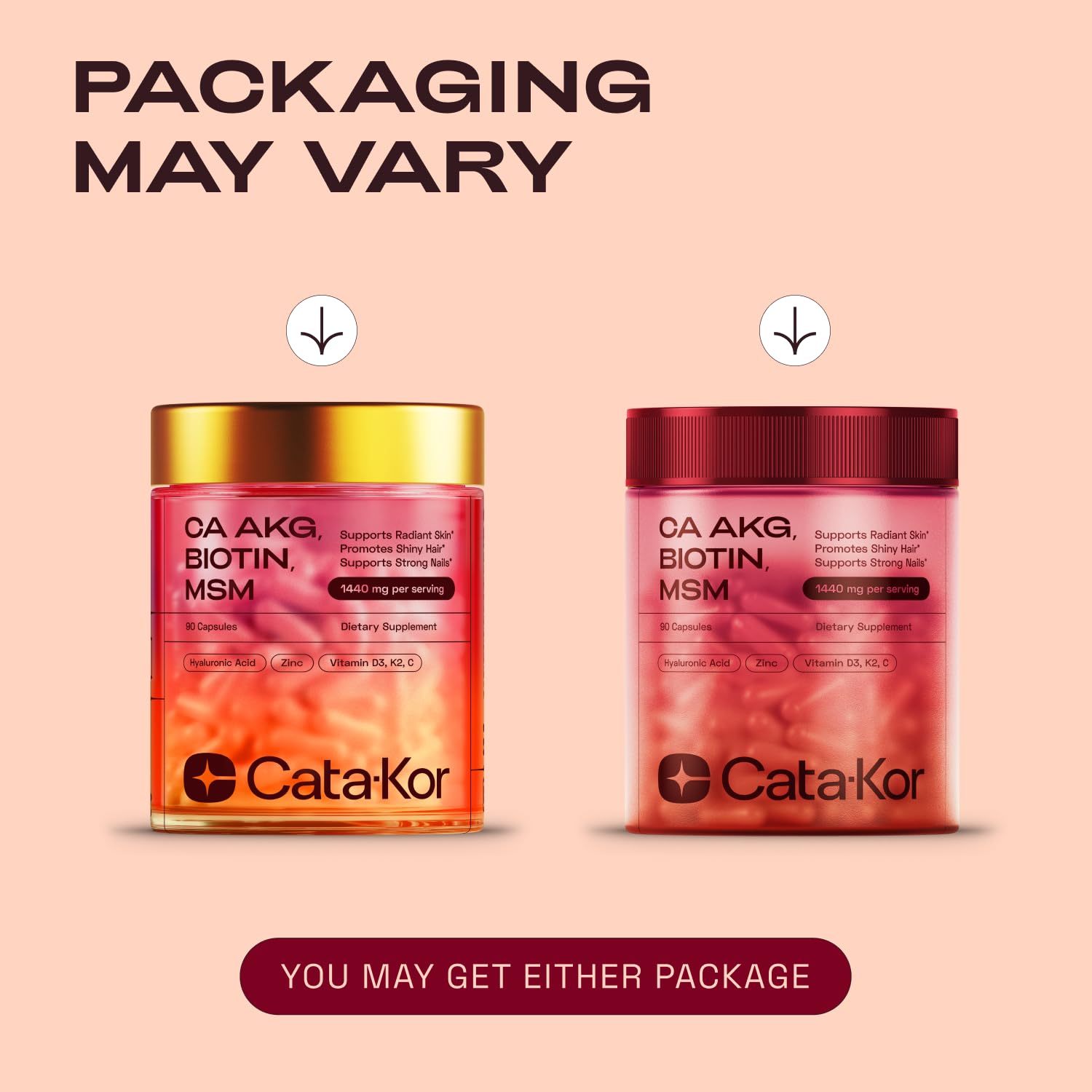Cata-Kor globally sourced ingredients label conveying quality.