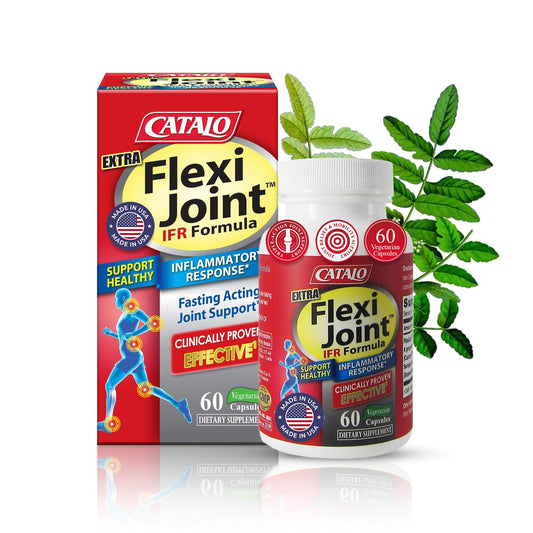 CATALO Extra FlexiJoint bottle front with Meriva turmeric blend for daily joint support