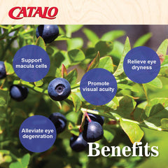 CATALO Bilberry Eyebright Extract Gold packaging USA emphasizes quality manufacturing.