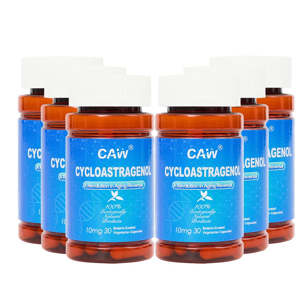 CAW Hypersorption cycloastragenol bottle with enteric-coated capsules for enhanced intestinal release.