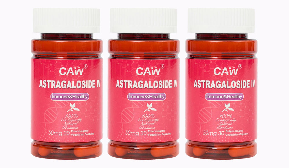 CAW Max Absorption Astragaloside IV bottle front view supporting daily immune health.