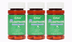 CAW Nano Cycloastragenol 10mg bottle front shows brand and strength, highlighting quality.