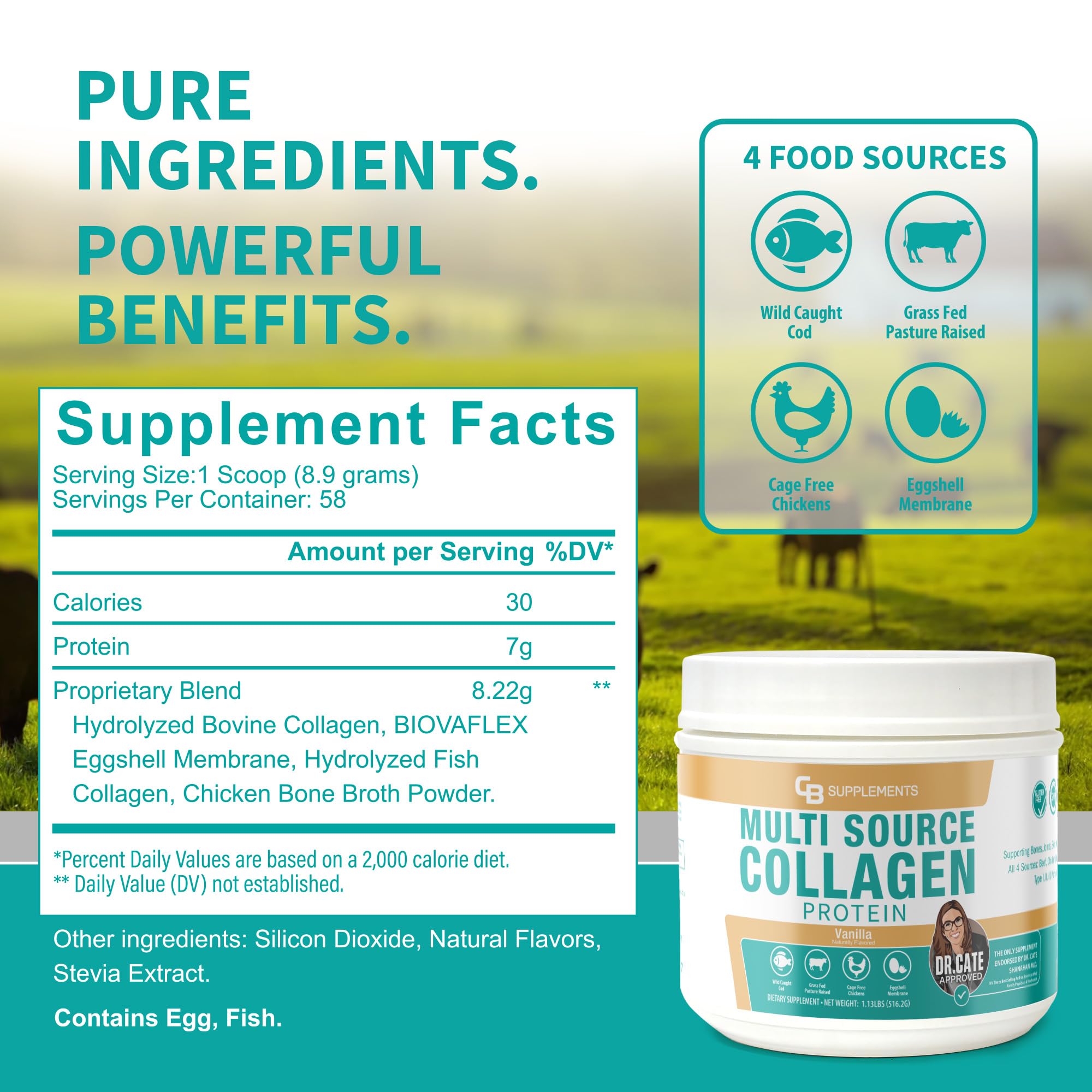 CB Supplements hydrolyzed collagen peptides dissolving for easy mixing and joint health.