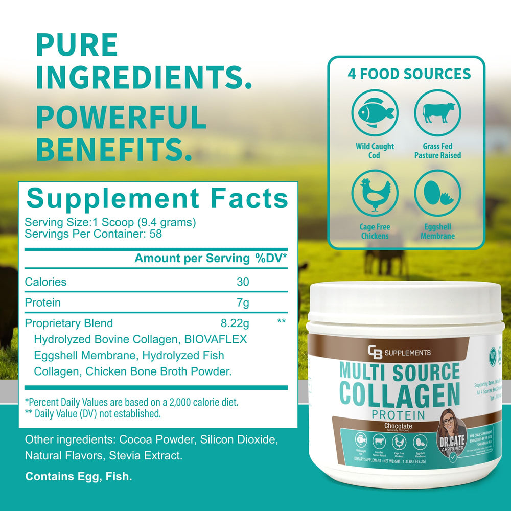 CB Supplements Multi Collagen Chocolate hot cocoa image for a tasty protein boost routine