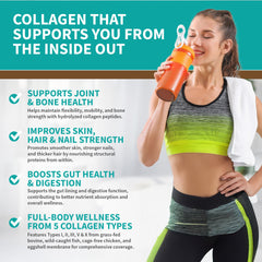 CB Supplements Multi Collagen Chocolate smoothie glass showing versatile mix for hair and nails