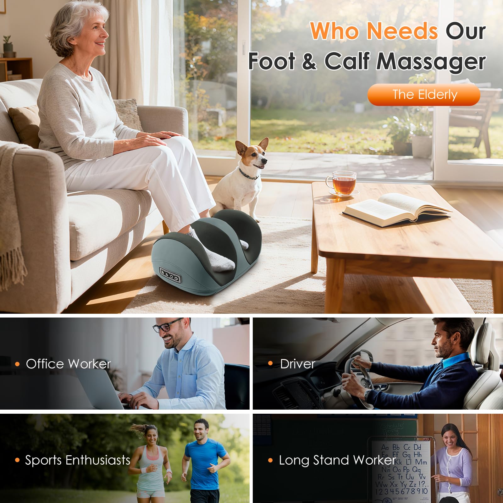 CCHYF foot massager PU shell closeup highlights easy cleaning.