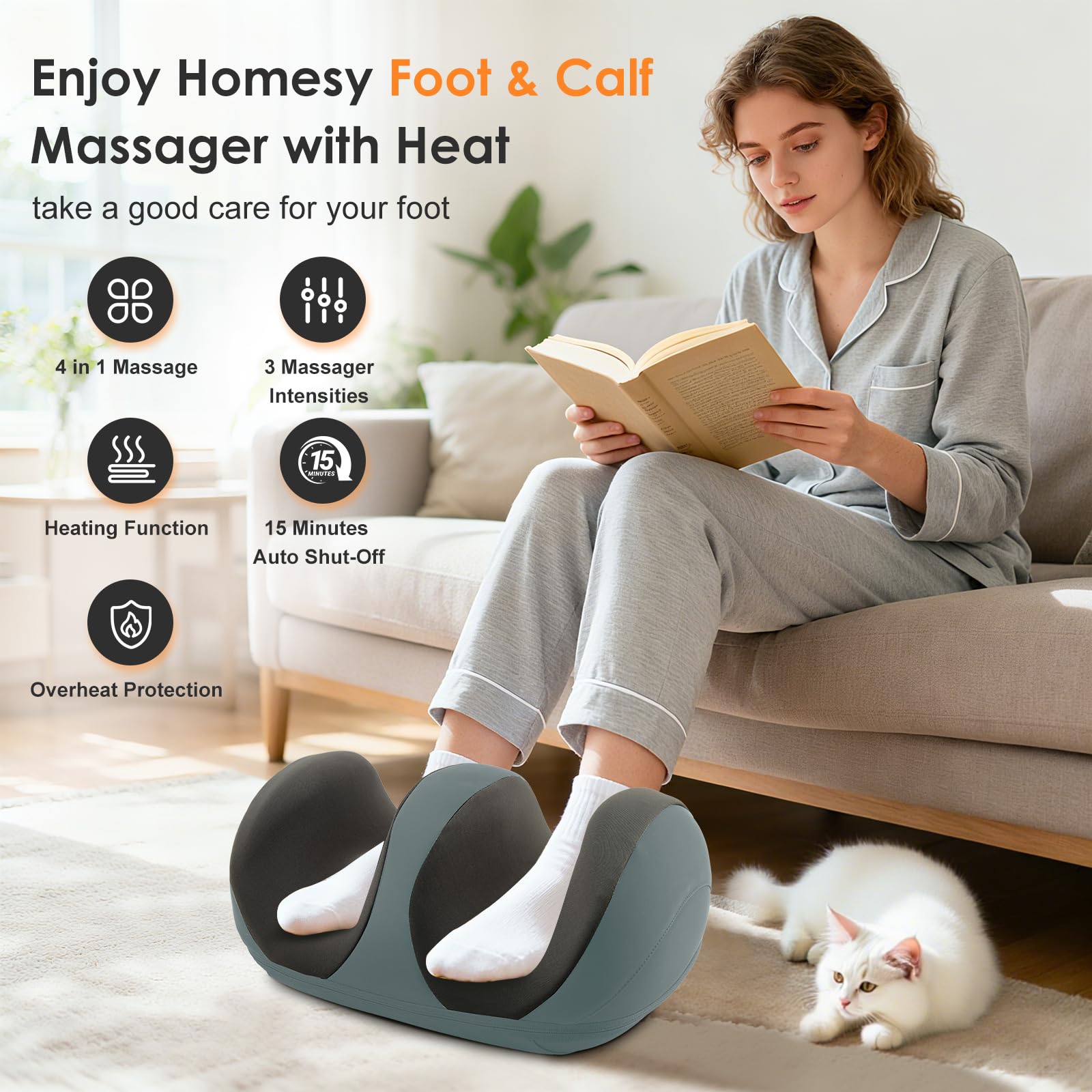 CCHYF foot massager side view highlighting compact home-friendly design.