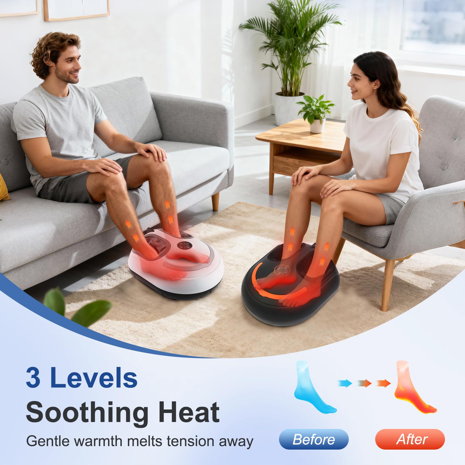 CCHYF foot massager 360-degree massage covers soles, heels and insteps.