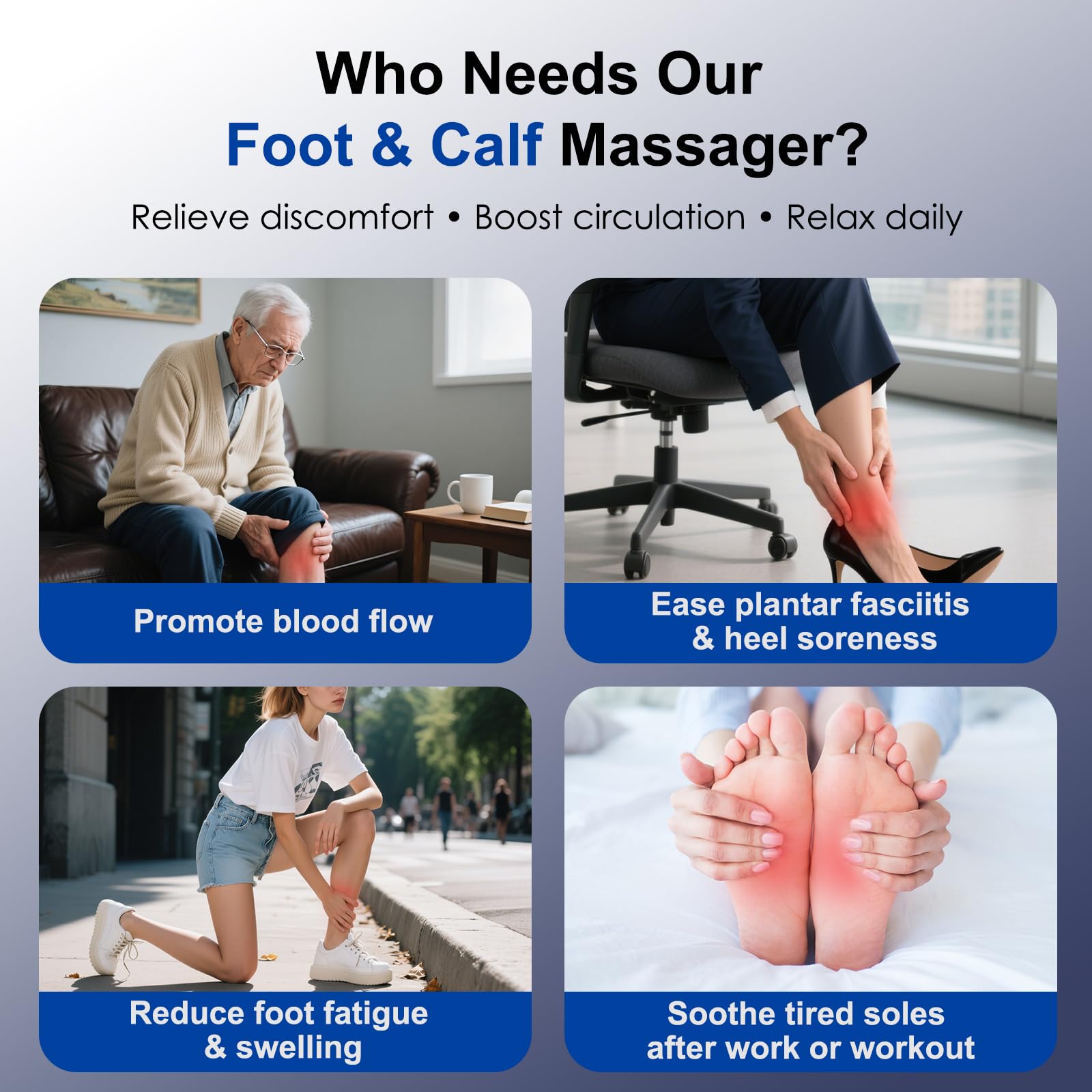 CCHYF Shiatsu foot massager heat levels for customizable comfort