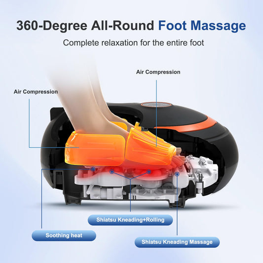 CCHYF Shiatsu Foot Massager side view ideal for home use and compact storage