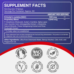 CCL liposomal glutathione spray with easy sublingual use for fast uptake.