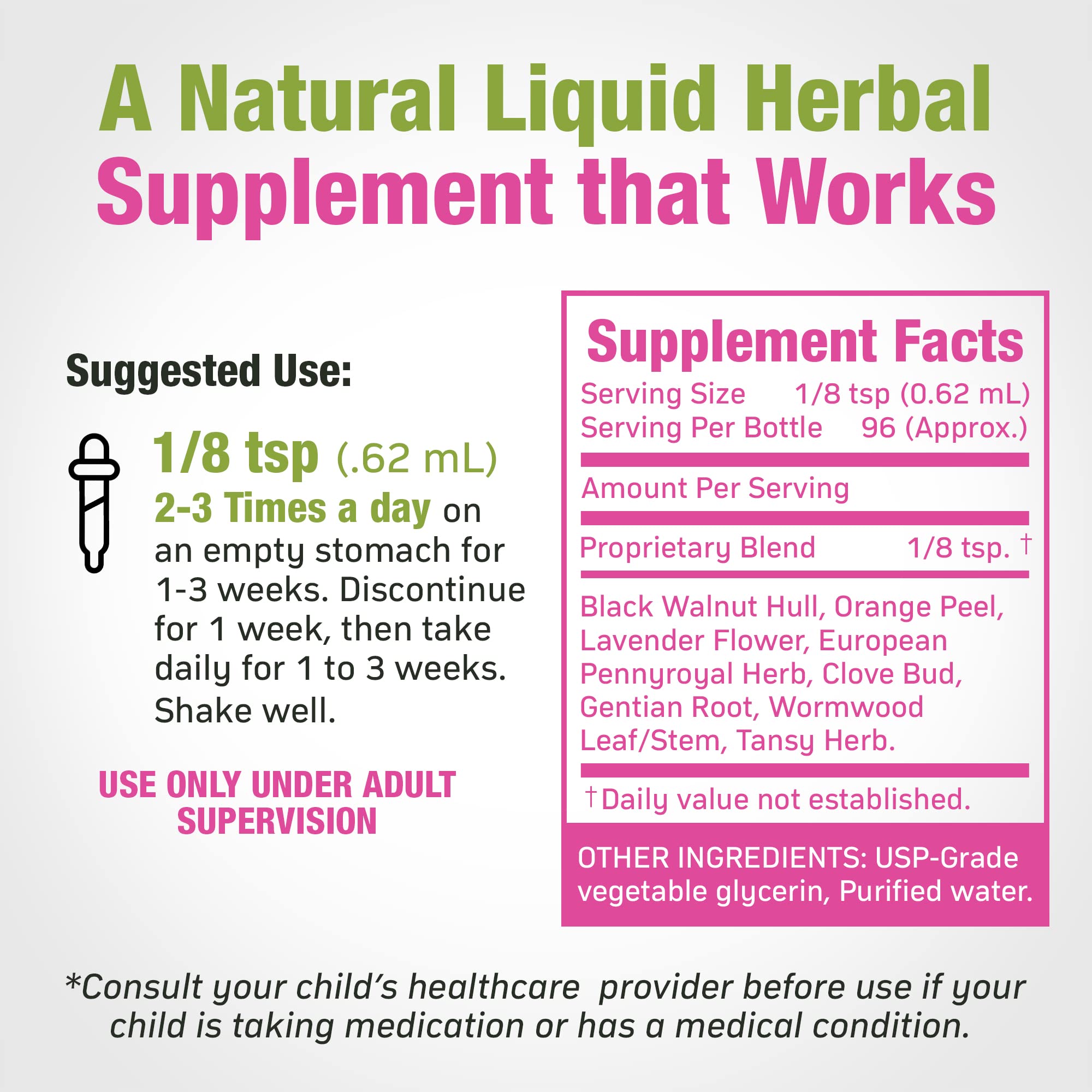 Cedar Bear liquid herbal drops close-up highlighting natural herbs for digestive support