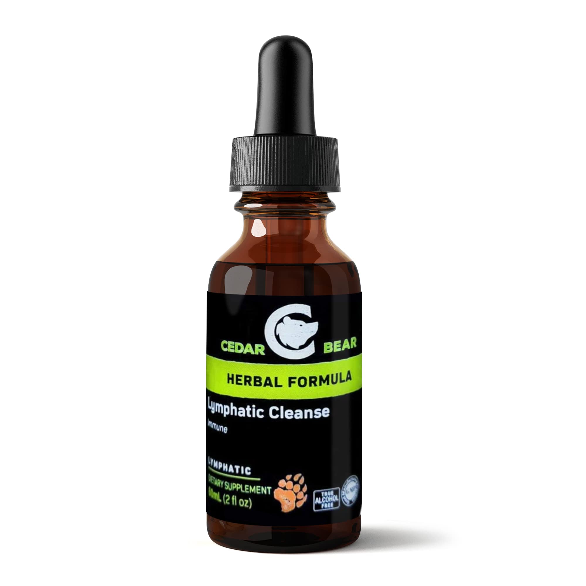 Cedar Bear Naturales lymphatic cleanse bottle with herbal blend for gentle support