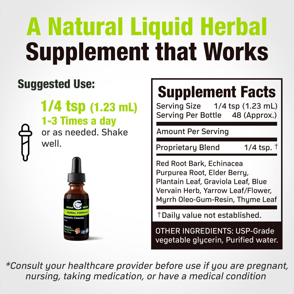 Cedar Bear Naturales lymphatic drainage drops pour for convenient daily use