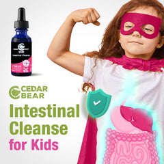 Cedar Bear packaging with kid-friendly dose info illustrates user-friendly instructions