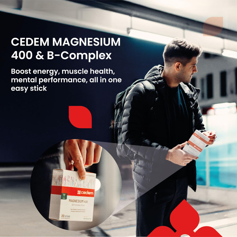 CEDEM magnesium stick with B6 and B12 for energy support