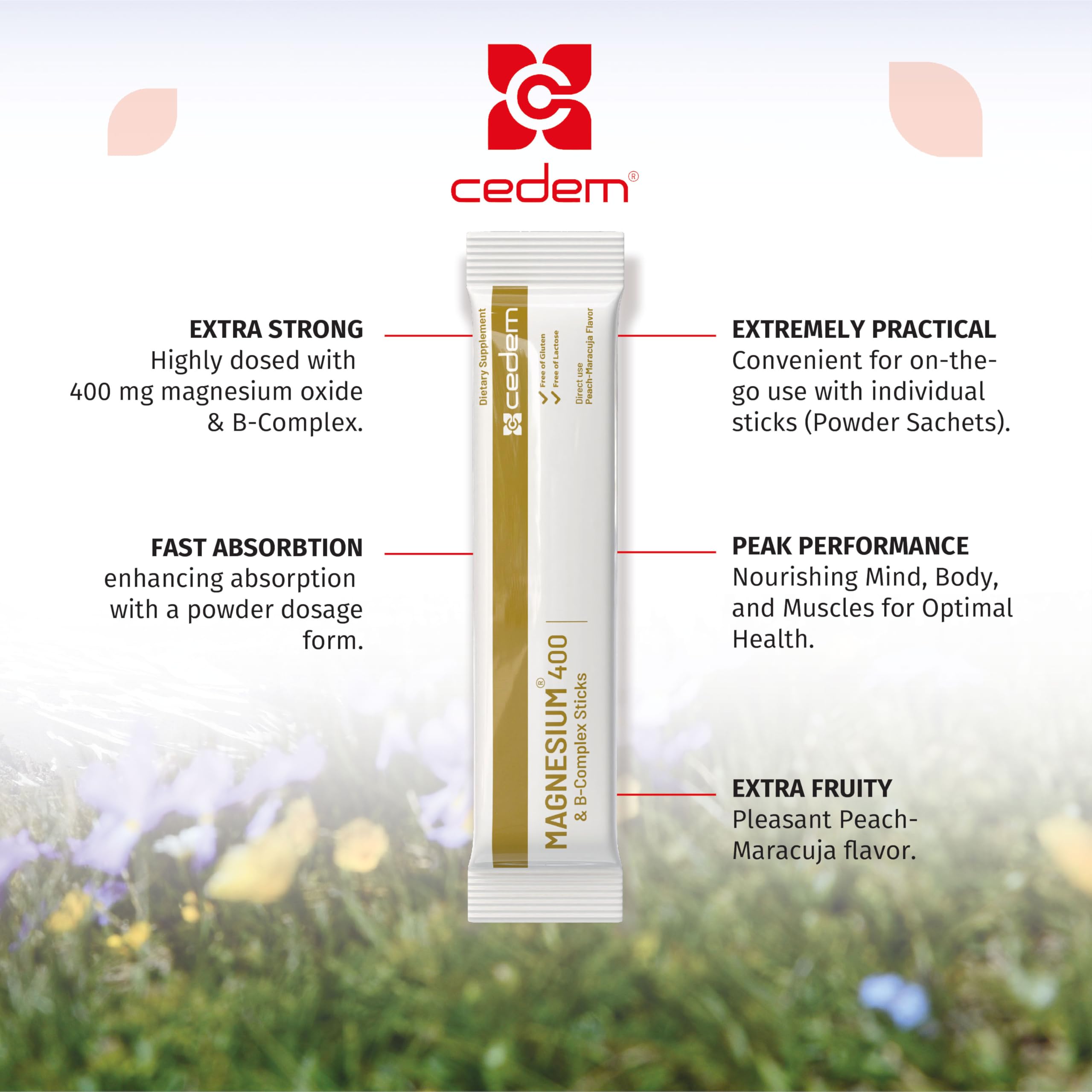 CEDEM magnesium stick supports muscle and bone health