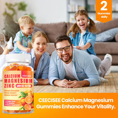 Ceecisee lifestyle image with gummies and water suggests easy use.