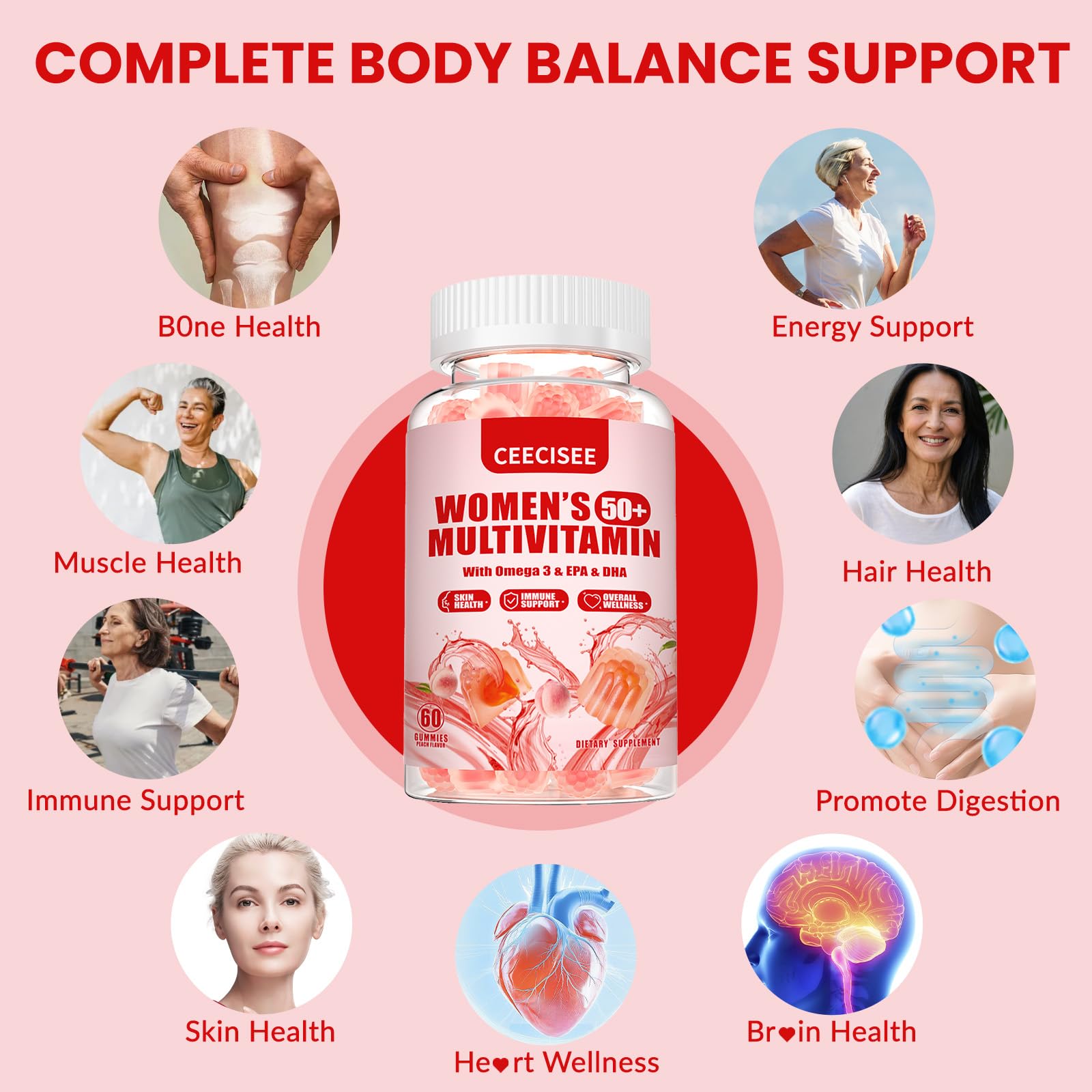 Ceecisee supplement facts label image points to 22 vitamins and minerals at a glance