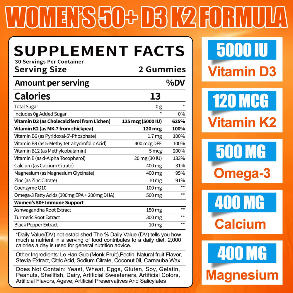 Ceecisee Vitamin D3 K2 gummies bottle back with ingredient details