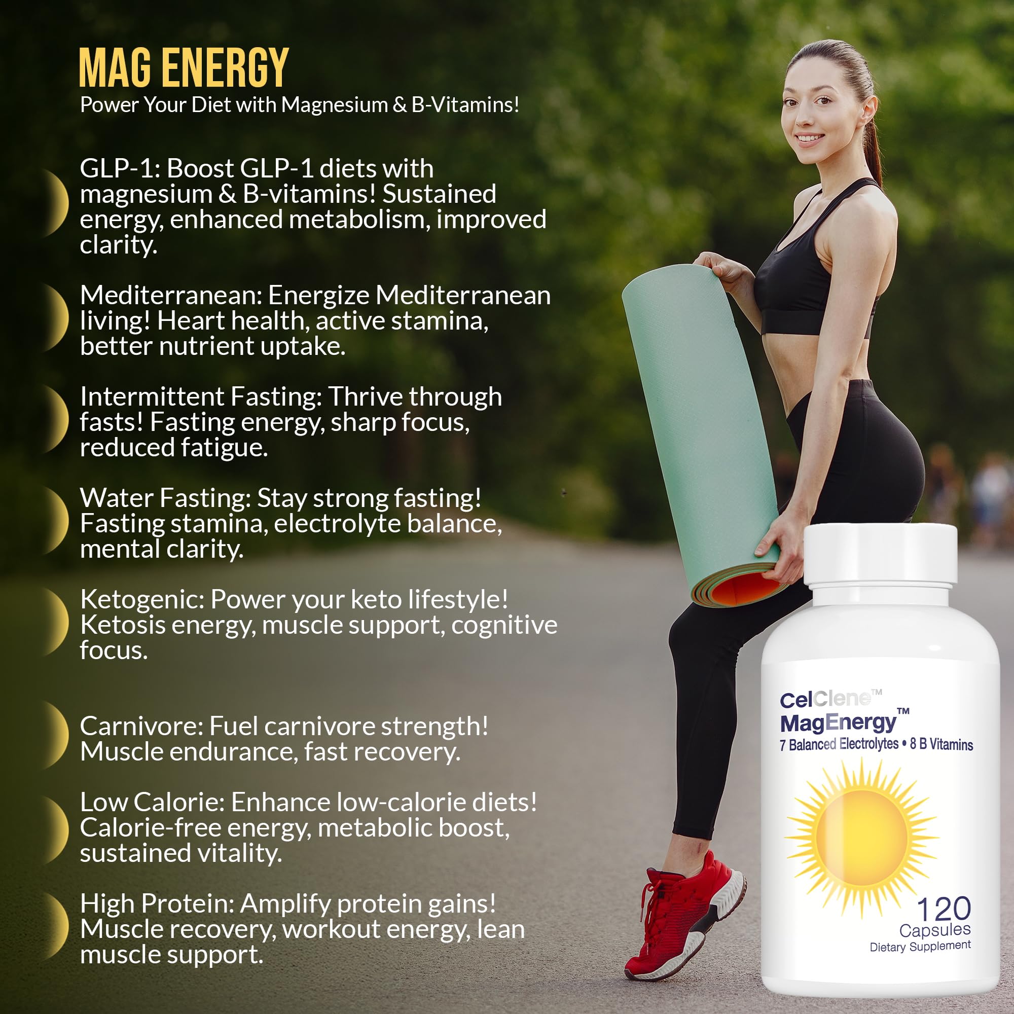 CELCLENE MagEnergy high magnesium capsules support steady electrolyte balance.