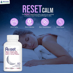 CELCLENE ResetCalm Night ingredients-label closeup with key nutrients for restful evenings.