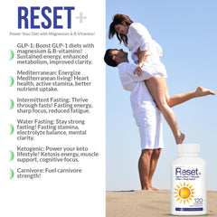 CELCLENE Reset+ capsules close-up emphasizing methyl B12 and folate.